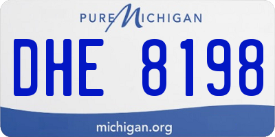 MI license plate DHE8198