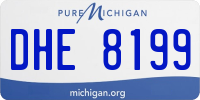 MI license plate DHE8199
