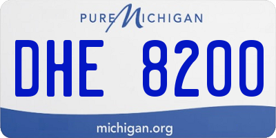 MI license plate DHE8200