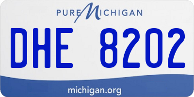 MI license plate DHE8202