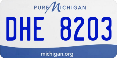 MI license plate DHE8203