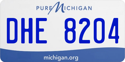 MI license plate DHE8204