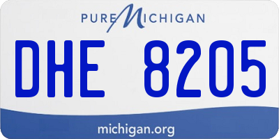 MI license plate DHE8205