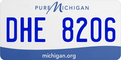 MI license plate DHE8206