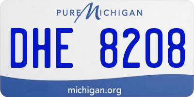 MI license plate DHE8208