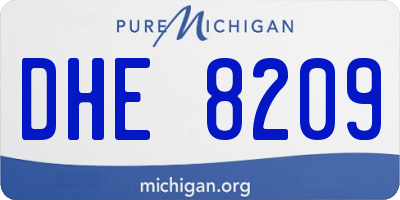 MI license plate DHE8209
