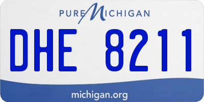 MI license plate DHE8211