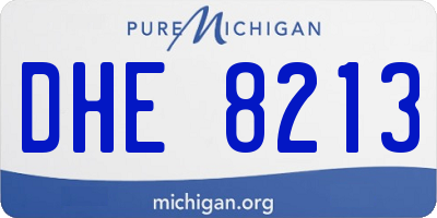 MI license plate DHE8213