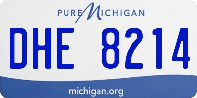 MI license plate DHE8214