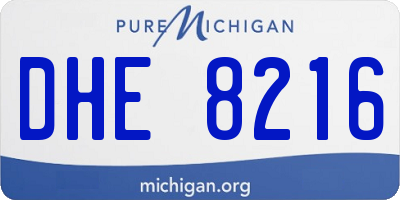 MI license plate DHE8216