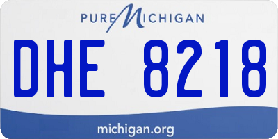 MI license plate DHE8218