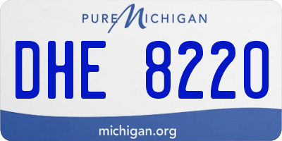 MI license plate DHE8220
