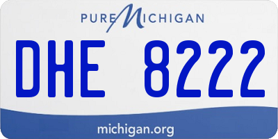 MI license plate DHE8222