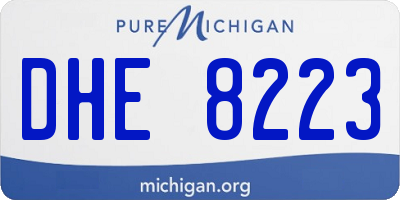 MI license plate DHE8223