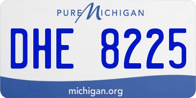 MI license plate DHE8225