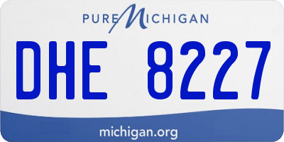 MI license plate DHE8227