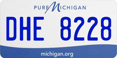 MI license plate DHE8228