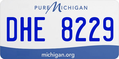 MI license plate DHE8229