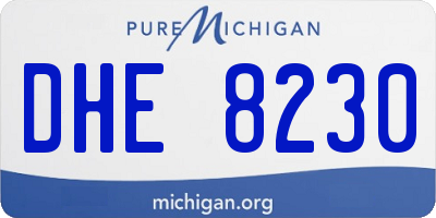 MI license plate DHE8230