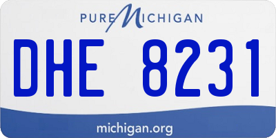 MI license plate DHE8231