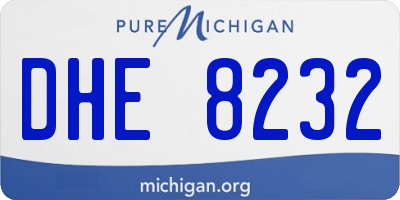 MI license plate DHE8232
