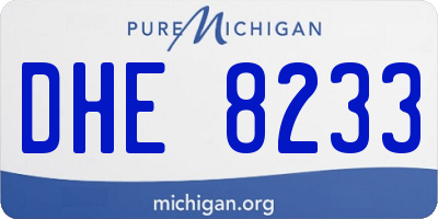 MI license plate DHE8233
