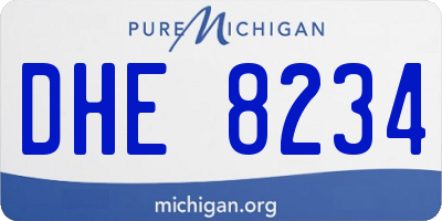 MI license plate DHE8234