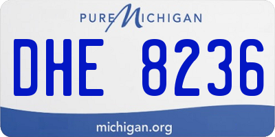 MI license plate DHE8236