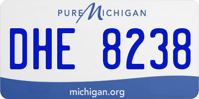 MI license plate DHE8238