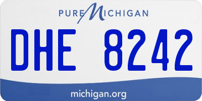 MI license plate DHE8242