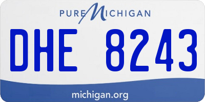 MI license plate DHE8243