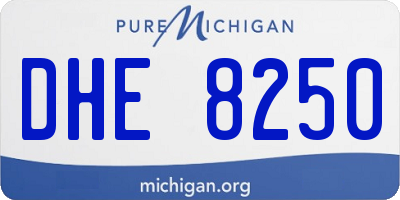 MI license plate DHE8250