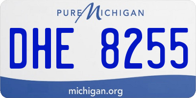 MI license plate DHE8255
