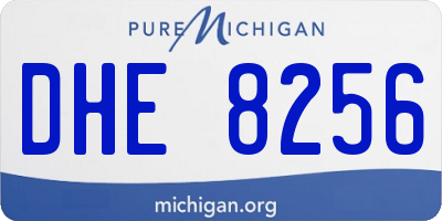 MI license plate DHE8256