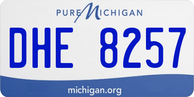 MI license plate DHE8257