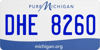 MI license plate DHE8260