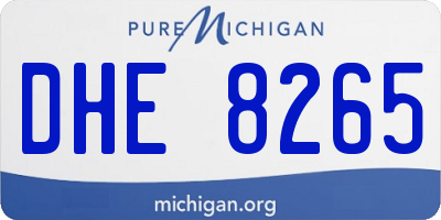 MI license plate DHE8265