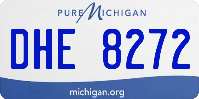 MI license plate DHE8272