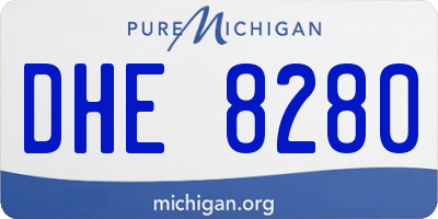 MI license plate DHE8280