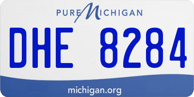 MI license plate DHE8284