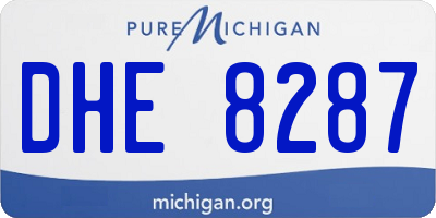 MI license plate DHE8287