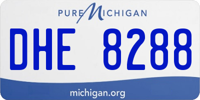 MI license plate DHE8288