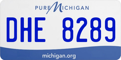 MI license plate DHE8289