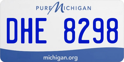 MI license plate DHE8298