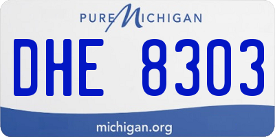 MI license plate DHE8303