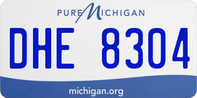 MI license plate DHE8304