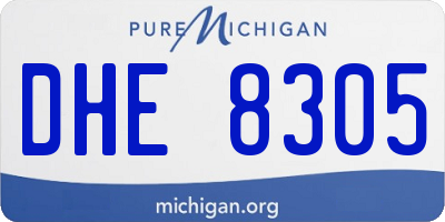 MI license plate DHE8305
