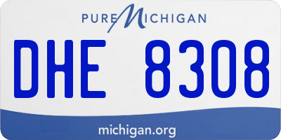 MI license plate DHE8308