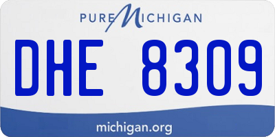 MI license plate DHE8309