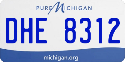 MI license plate DHE8312